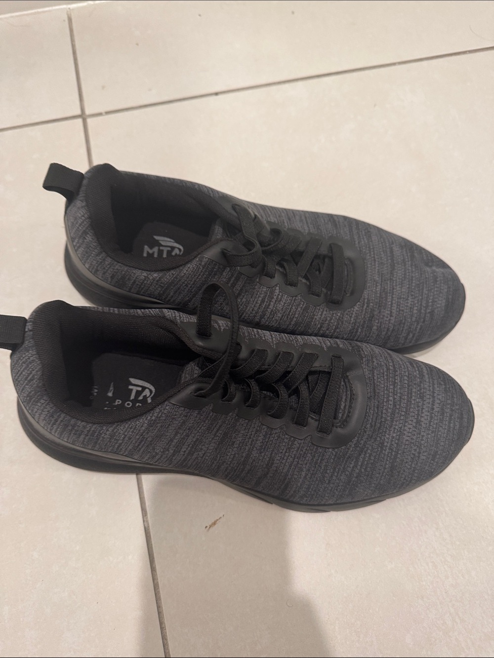MTA Sport Men's Charcoal Knit Lace-Up Athletic Sneakers